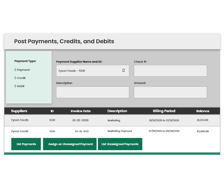 Post Payments, Credits, and Debits